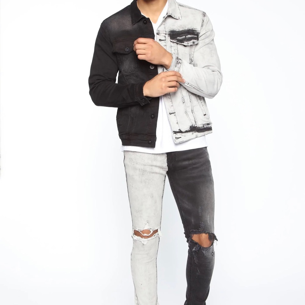 Mens fashion nova jean set size 42 in jeans jacket 2x new still in plastic
